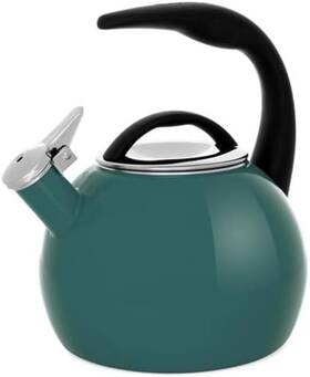 -dropship 445025964952 Anniversary Enamel On Steel Whistling Tea Kettle 2 Quart Tidal Teal