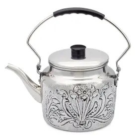 21503 2 Qt Verygood Quart Inch Art Nouveau Embossed Tea Kettle With Bakelite Handle/kno Antique