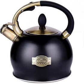 Adrinfly 313017425460 4-cups Whistling Tea Kettle-matte Black Traditional Stainless Steel With Cool To