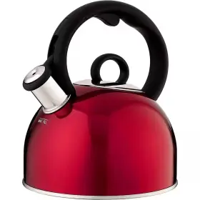Adrinfly 313019624625 8-cup Stainless Steel Boiling Whistle Stovetop Classic Kettle In Metallic Red Ma