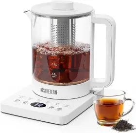 Aesthetern 717181652200 Electric Tea Kettle 1.5 L Glass With Infuser Temperatur
