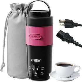 Aesthetern Fg-ec002d Portable Electric Tea Coffee Kettle Travel Boil Water Stewable Smart Led Bottle