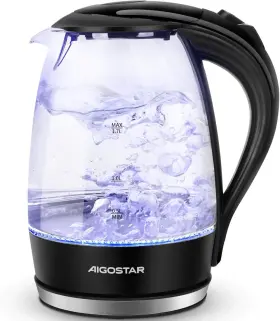 300104khh Aigostar Adam 30khh Glass Kettle 1.7l 2200w Led Black