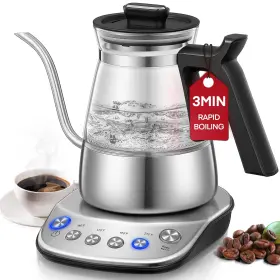 Aiheal 616612763297 Gooseneck Electric Kettle Glass Tea With 4 Temperature Contr