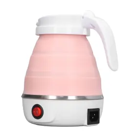 Airshi 896052236244 Foldable Travel Electric Kettle Pink Silicone Collapsible For Quick Boiling