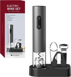 Aisining 713612610054 Wine Opener 4-in-1 Bottle Electric 4 In 1 Gray