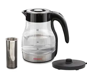 Wtk1-1002-blk Aiwa 2 In 1-black Infusion Kettle Boil And Brew With Removable Stainless Steel Tea Infus