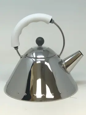 9093-w Alessi Michael Graves Stainless Steel Whistling Kettle 2 Quarts White 9093 W