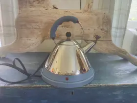 Mg32 Alessi Electric Blue Kettle W Bird 120v Michael Graves Working