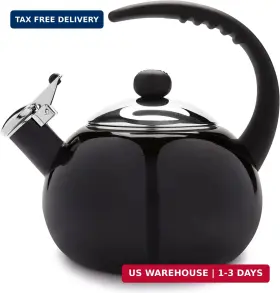 Alfay Designs Inc. 736105729156 Farberware Luna Water Kettle Whistling Tea Pot Works For All Stovetops Porcel