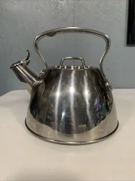 053-4095 All-clad Metal Crafters 2 Quart Whistling Stainless Steel Kettle Tea Pot