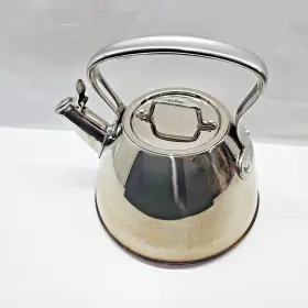 100-2102 All-clad 2 Quart Whistling Tea Kettle Stainless Steel Fits Cooktops