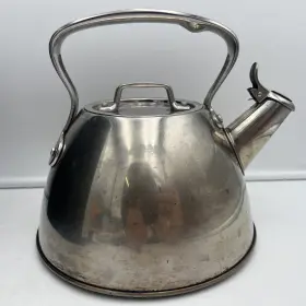 100-4119 All-clad Metal Crafters 2 Quart Whistling Stainless Tea Kettle Pot Needs Cleaning