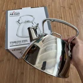 303-4234 All-clad Tea Kettle 2 Quart 1.9l Stainless Steel Induction Stovetop Whistle Flaws