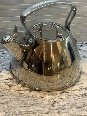 A4-237 All-clad Metal Crafters 2 Quart Whistling Stainless Steel Kettle Tea Pot