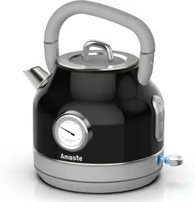 Amaste 744759425874 Electric Kettle Retro Tea With Thermometer 57 Oz Hot Wa