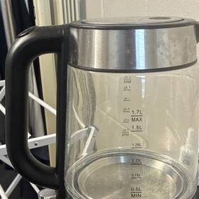 Amazonbasics C250926za6ok Glass Stainless Steel Cordless Electric Kettle 1.7l Water Level Indicator