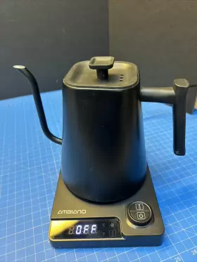 707605 Ambiano Black /wood Gooseneck Stainless Steel Electric Pour Over Kettle Works