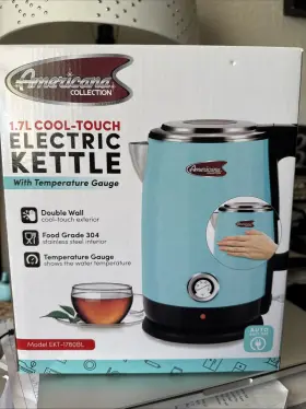 Ekt-1780bl Americana - 1.7l Electric Kettle With Cool Touch Stainless Steel Temp Gauge