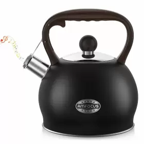 Amfocus 768447771050 Tea Kettle Whistling Teapot For Stovetop - 2.64 Quart Food Grade Stainless St