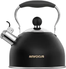 Amfocus 768771432467 2 Quart Stainless Steel Whistling Tea Kettle - Stovetop Teakettle