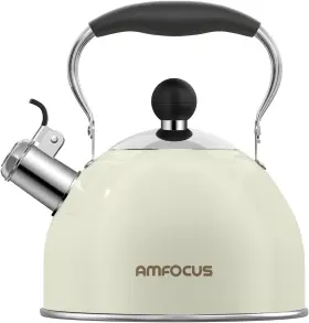 Amfocus 768771432481 Tea Kettle 2 Quart Stainless Steel Whistling Stovetop Te