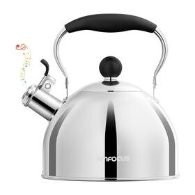 Amfocus B0d4yr8pf2 2 Quart Stainless Steel Whistling Tea Kettle Stovetop - Fast Boil And Ergonomic Handle