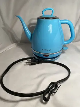 Jk-156a Anfilank Gooseneck Electric Kettle Teapot Teal Turquoise Blue 1500 W