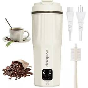 Aoibox 445026648660 1-cup Stainless Steel Corded Portable Electric Kettle With Led Display And Foldabl