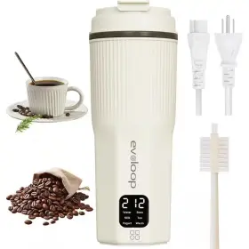 Aoibox 744110978711 1-cup Stainless Steel Corded Portable Electric Kettle With Led Display And Foldabl