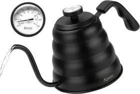 Apusu 313055581500 Tea Kettle With Thermometer Pot Black Gooseneck Teapot Pour
