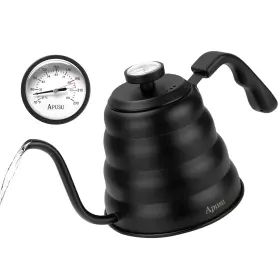 Apusu 734077886129 Tea Kettle With Thermometer Pot Black Stovetop 40 Oz 1200ml Goosen