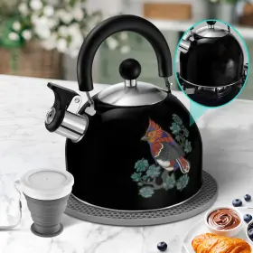Arc Advanced Royal Champion 679833313283 Stainless Steel Whistling Tea Kettle For Stovetop Magic Color Changing D