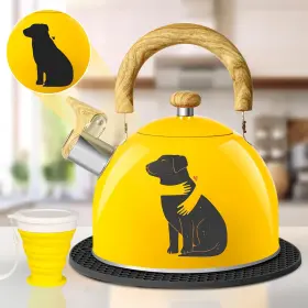Arc Usa 445027929911 2 Quart Whistling Tea Kettle Yellow Magic Color Changing Stainless Steel 2l