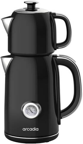 Arcadia Arc101a Electric Turkish Black Herbal Tea Maker Kettle Stainless Steel 1.7l