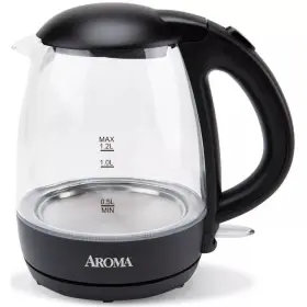 1500w Aroma 021241901512 1.2l Glass Kettle Electric Water Boiler With Led Automatic Shut-off