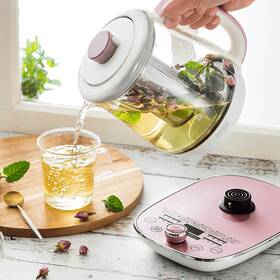 Aroma 1029025611 1.5l Glass Electric Water Kettle Delay Timer 16 Heat Settings Rose Gold
