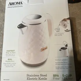 Awk-3000 Aroma Housewares 5-cup / 1.2l Electric Stainless Steel Kettle White