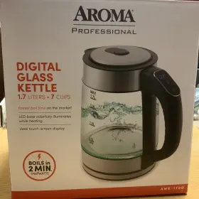 Awk-170d Aroma Coffee Professional Digital Electric Glass Kettle 1.7l