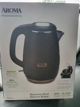 Awk-3000b Aroma Coffee Professional Stainless Steel Electric Kettle In Black Quilted