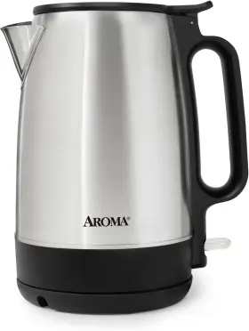 Awk-1401sb Aroma Housewares 1.7-liter Electric Kettle With Rapid Boil And Auto-shut-off In Stainless