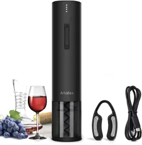 Kp-260b Ataller Rechargeable Electric Wine Bottle Openers Cordless Automatic Black