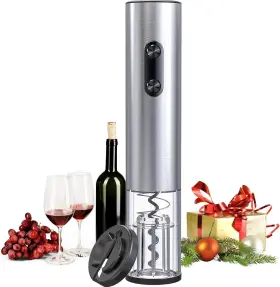 Kb1-602302ald Atomdream Tech Electric Wine Opener Battery-operated Corkscrew With Foil Cutter And Led White
