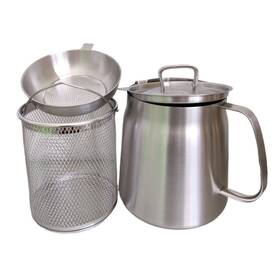Aukbeefun Matte2l 68oz Stainless Steel Oil Filter Pot With Removable Strainer Bacon Grease