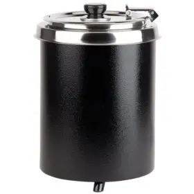 Eq-warmers-c-w300bk Avantco W300bk 6 Quart Round Black Countertop Soup Kettle Warmer - 110v 300w