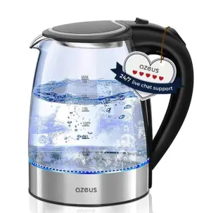 1500w Azeus 755745269631 Electric Kettle Cool Touch Tea Anti-scalding Design 1.8l L