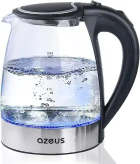 Cx-820 Azeus 755745273089 Glass Electric Kettle - 1.8l Fast Boiling Auto-shutoff And Anti-dry Heat Safety