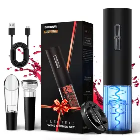 1su1030-2068 Babonir Electric Bottle Wine Rechargeable Opener Set Bk-eb31-black