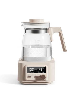 Babysmooth L-988 Thermostatic Glass Kettle 1200ml 1200w Beige 1 C Temp Control
