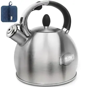 Baerfo 720490625094 Stainless Steel Whistling Stovetop Kettle Tea Vintage